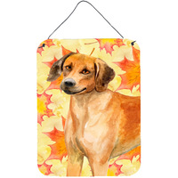 "Caroline's Treasures Rhodesian Ridgeback Fall Metal Print, 16"" x 12"", Multicolor"