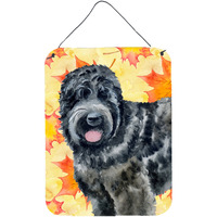 "Caroline's Treasures Black Russian Terrier Fall Metal Print, 16"" x 12"", Multicolor"