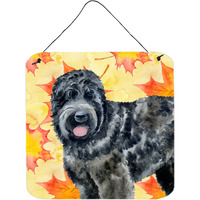 "Caroline's Treasures Black Russian Terrier Metal Print, 6h x 6w, Fall Leaves"