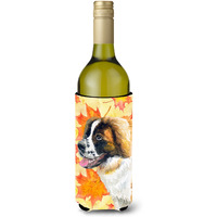 "Caroline's Treasures Saint Bernard Fall Decorative Bottle Hugger, 750ml, Multicolor"