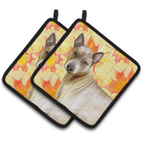 "Caroline's Treasures Thai Ridgeback Decorated pot holder, 7.5H x 7.5W, Fall Leaves"