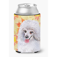 "Caroline's Treasures Medium White Poodle Fall Decorative Can Hugger, Multicolor"