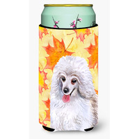 "Caroline's Treasures Medium White Poodle Fall Decorative Can Hugger, Tall Boy, Multicolor"