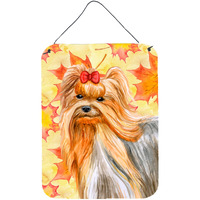 "Caroline's Treasures Yorkshire Terrier Fall Metal Print, 16"" x 12"", Multicolor"