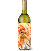 "Caroline's Treasures Yorkshire Terrier Fall Decorative Bottle Hugger, 750ml, Multicolor"