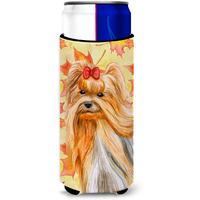 "Caroline's Treasures Yorkshire Terrier Fall Decorative Can Hugger, Slim, Multicolor"