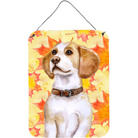 "Caroline's Treasures Beagle Fall Metal Print, 16"" x 12"", Multicolor"