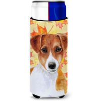 "Caroline's Treasures Jack Russell Terrier Fall Decorative Can Hugger, Slim, Multicolor"
