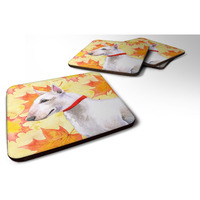 "Caroline's Treasures Bull Terrier Fall Decorative coasters, Multicolor"