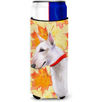 "Caroline's Treasures Bull Terrier Fall Decorative Can Hugger, Slim, Multicolor"