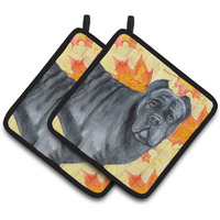"Caroline's Treasures Cane Corso Decorated pot holder, 7.5H x 7.5W, Fall Leaves"