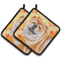 "Caroline's Treasures Cane Corso Decorated pot holder, 7.5H x 7.5W, Fall Leaves"