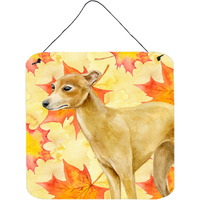 "Caroline's Treasures Italian Greyhound Metal Print, 6h x 6w, Fall Leaves"