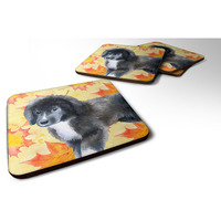 "Caroline's Treasures Newfoundland Puppy Fall Decorative coasters, Multicolor"