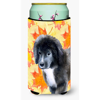 "Caroline's Treasures Newfoundland Puppy Fall Decorative Can Hugger, Tall Boy, Multicolor"