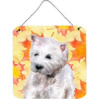 "Caroline's Treasures Westie Metal Print, 6h x 6w, Fall Leaves"