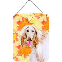 "Caroline's Treasures Afghan Hound Fall Metal Print, 16"" x 12"", Multicolor"
