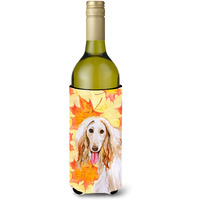 "Caroline's Treasures Afghan Hound Fall Decorative Bottle Hugger, 750ml, Multicolor"