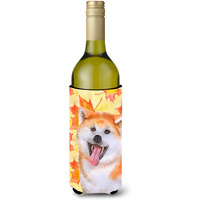 "Caroline's Treasures Akita Fall Decorative Bottle Hugger, 750ml, Multicolor"