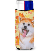 "Caroline's Treasures Akita Fall Decorative Can Hugger, Slim, Multicolor"