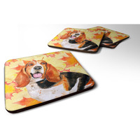 "Caroline's Treasures Basset Hound Fall Decorative coasters, Multicolor"