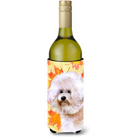"Caroline's Treasures Bichon Frise #2 Fall Decorative Bottle Hugger, 750ml, Multicolor"