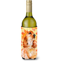 "Caroline's Treasures Cocker Spaniel Fall Decorative Bottle Hugger, 750ml, Multicolor"