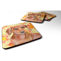 "Caroline's Treasures Red Dachshund Fall Decorative coasters, Multicolor"