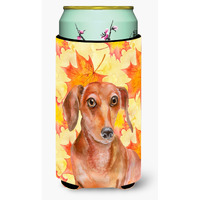 "Caroline's Treasures Red Dachshund Fall Decorative Can Hugger, Tall Boy, Multicolor"