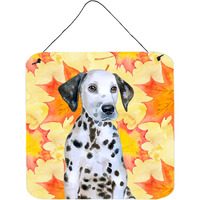 "Caroline's Treasures Dalmatian Puppy Metal Print, 6h x 6w, Fall Leaves"