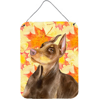 "Caroline's Treasures Doberman Pinscher Fall Metal Print, 16"" x 12"", Multicolor"