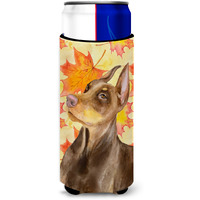 "Caroline's Treasures Doberman Pinscher Fall Decorative Can Hugger, Slim, Multicolor"