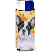 "Caroline's Treasures French Bulldog Black White Fall Decorative Can Hugger, Slim, Multicolor"
