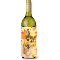 "Caroline's Treasures German Shepherd #2 Fall Decorative Bottle Hugger, 750ml, Multicolor"