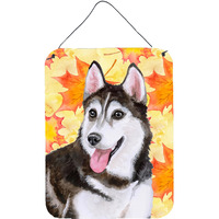 "Caroline's Treasures Siberian Husky #2 Fall Metal Print, 16"" x 12"", Multicolor"