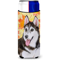 "Caroline's Treasures Siberian Husky #2 Fall Decorative Can Hugger, Slim, Multicolor"