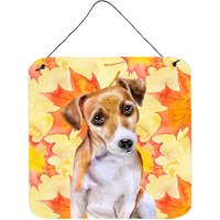 "Caroline's Treasures Jack Russell Terrier #2 Metal Print, 6h x 6w, Fall Leaves"