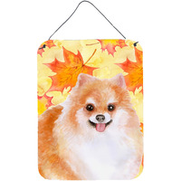 "Caroline's Treasures Pomeranian #2 Fall Metal Print, 16"" x 12"", Multicolor"