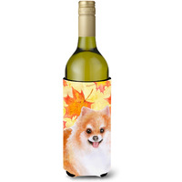 "Caroline's Treasures Pomeranian #2 Fall Decorative Bottle Hugger, 750ml, Multicolor"