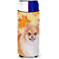 "Caroline's Treasures Pomeranian #2 Fall Decorative Can Hugger, Slim, Multicolor"