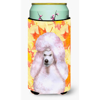 "Caroline's Treasures White Standard Poodle Fall Decorative Can Hugger, Tall Boy, Multicolor"