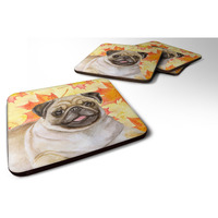"Caroline's Treasures Fawn Pug Fall Decorative coasters, Multicolor"
