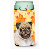 "Caroline's Treasures Fawn Pug Fall Decorative Can Hugger, Tall Boy, Multicolor"