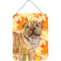 "Caroline's Treasures Shar Pei Puppy Fall Metal Print, 16"" x 12"", Multicolor"