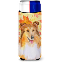 "Caroline's Treasures Sheltie Fall Decorative Can Hugger, Slim, Multicolor"