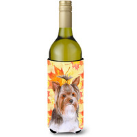"Caroline's Treasures Yorkshire Terrier #2 Fall Decorative Bottle Hugger, 750ml, Multicolor"