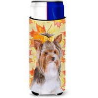 "Caroline's Treasures Yorkshire Terrier #2 Fall Decorative Can Hugger, Slim, Multicolor"