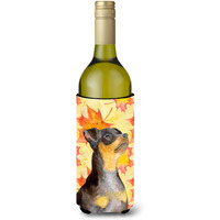 "Caroline's Treasures Miniature Pinscher #2 Fall Decorative Bottle Hugger, 750ml, Multicolor"