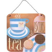 "Caroline's Treasures Kitchen Collection Tea by Cathy Brear Wall or Door Hanging Prints BCBR0115DS66, 6HX6W, Multicolor"