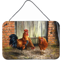 "Caroline's Treasures Rooster and Chickens by Daphne Baxter Wall or Door Hanging Prints BDBA0056DS812, 8HX12W, Multicolor"